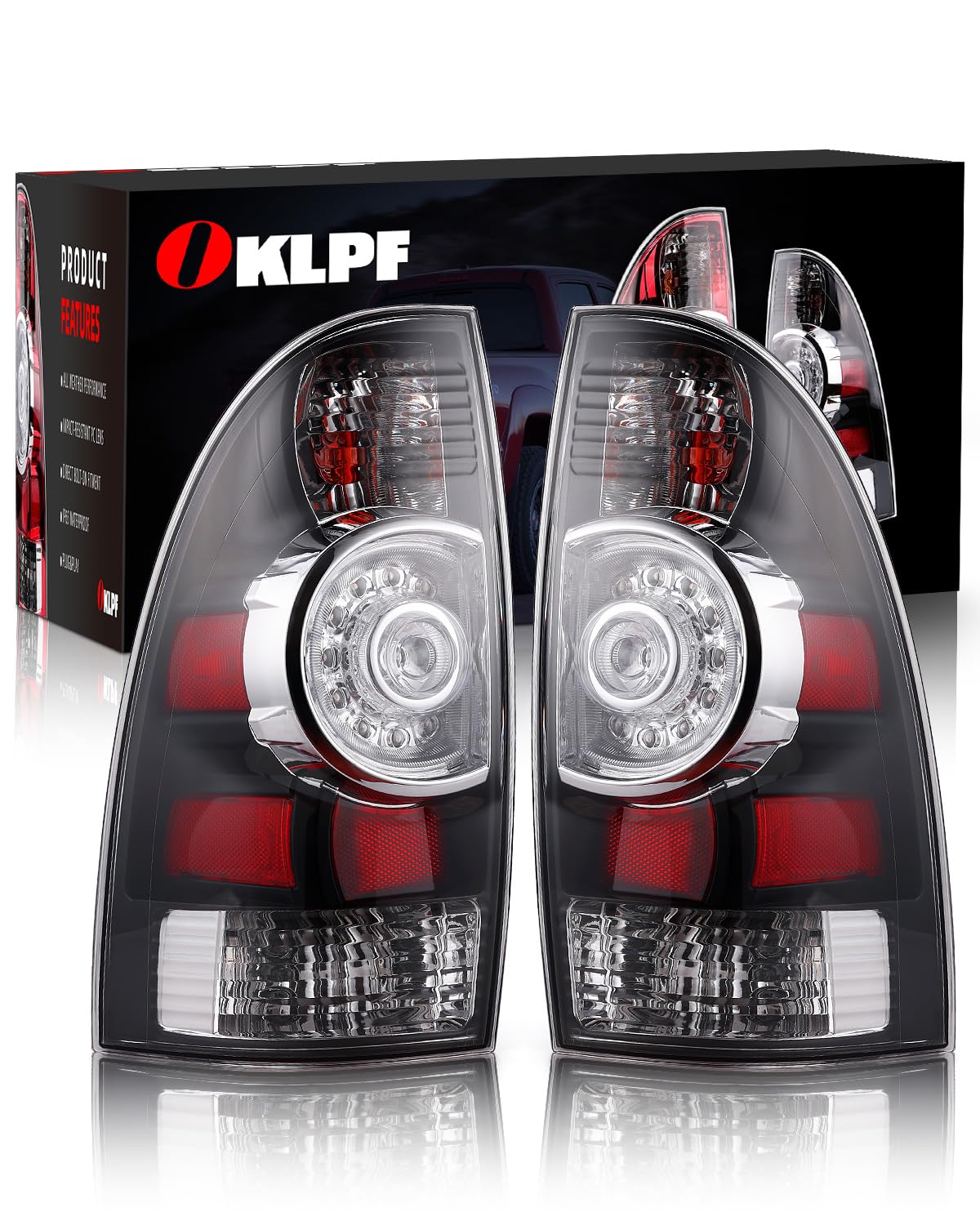 OKLPF front view of smoked taillight assembly showing fit and finish