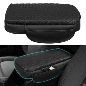OKLSG front view of center console cover showing smooth leather upgrade and protection
