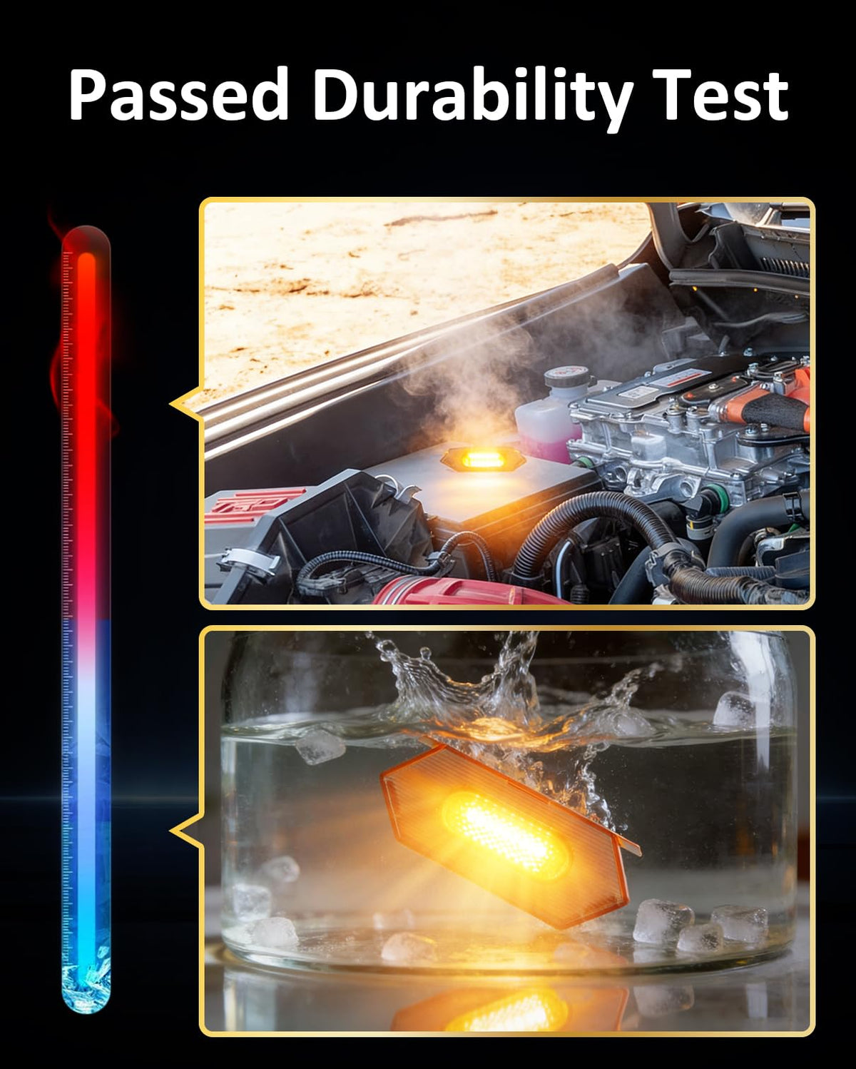 OKLSG amber lights illuminated at night improving front visibility and style