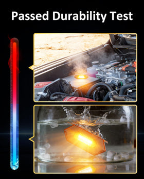 OKLSG amber lights illuminated at night improving front visibility and style