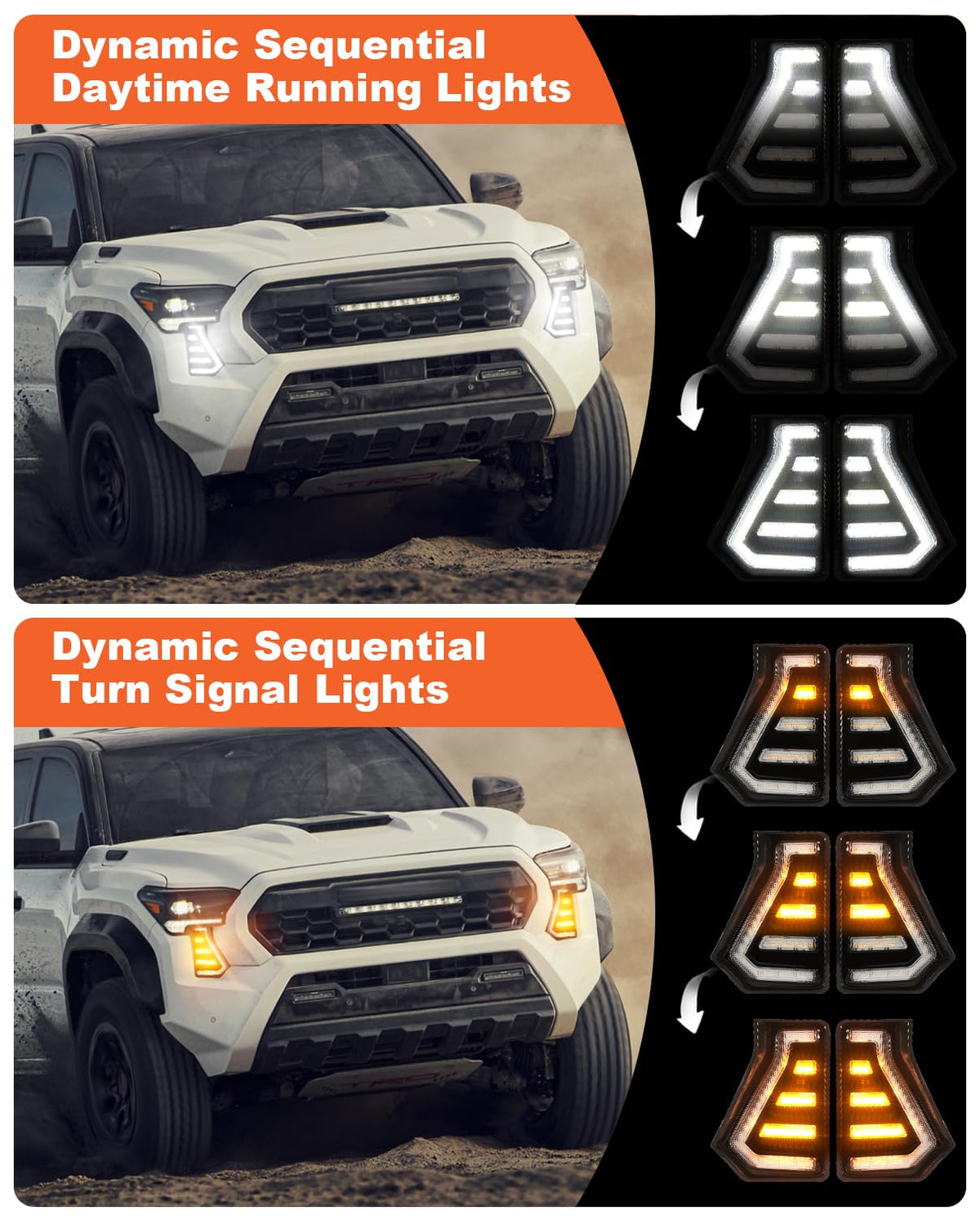 OKLSG sequential turn signal demo displaying flowing animation for attention