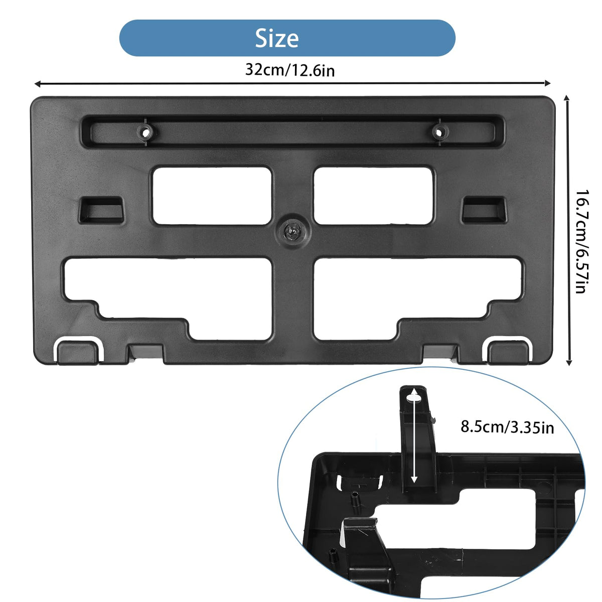 OKPARZ bracket installed on Ford Ranger front bumper for secure plate mounting