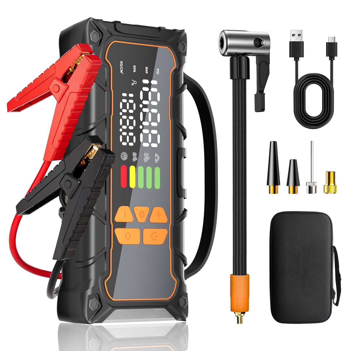 okrinec front view showing ports and rugged case for roadside readiness
