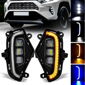 OKSIWA front fog assembly on RAV4 showing clean fit and improved visibility