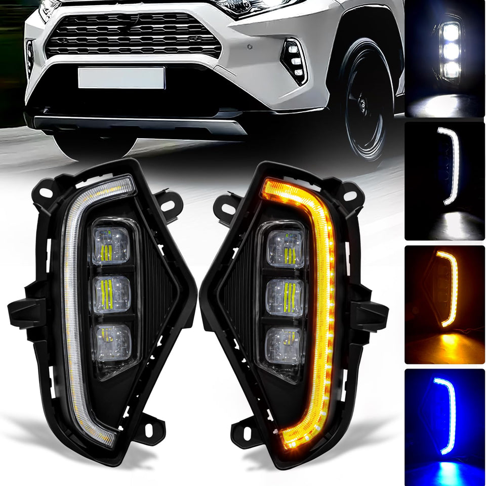 OKSIWA front fog assembly on RAV4 showing clean fit and improved visibility