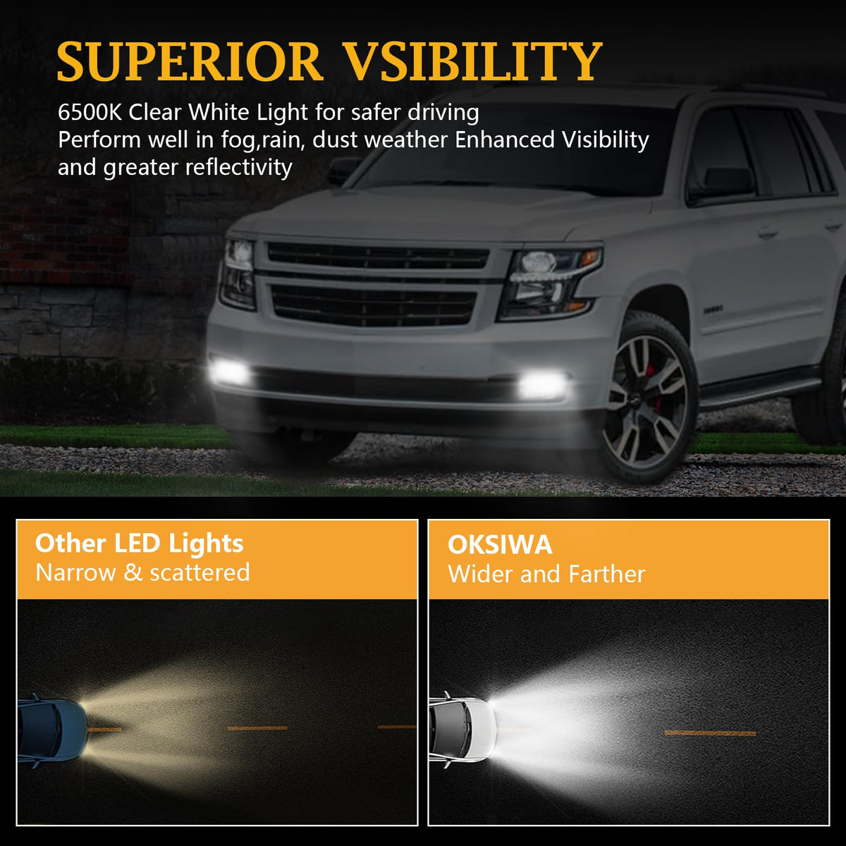 OKSIWA installed on Chevy Silverado demonstrating improved frontal visibility