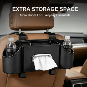 Oktree installed in a sedan backseat organizing family essentials