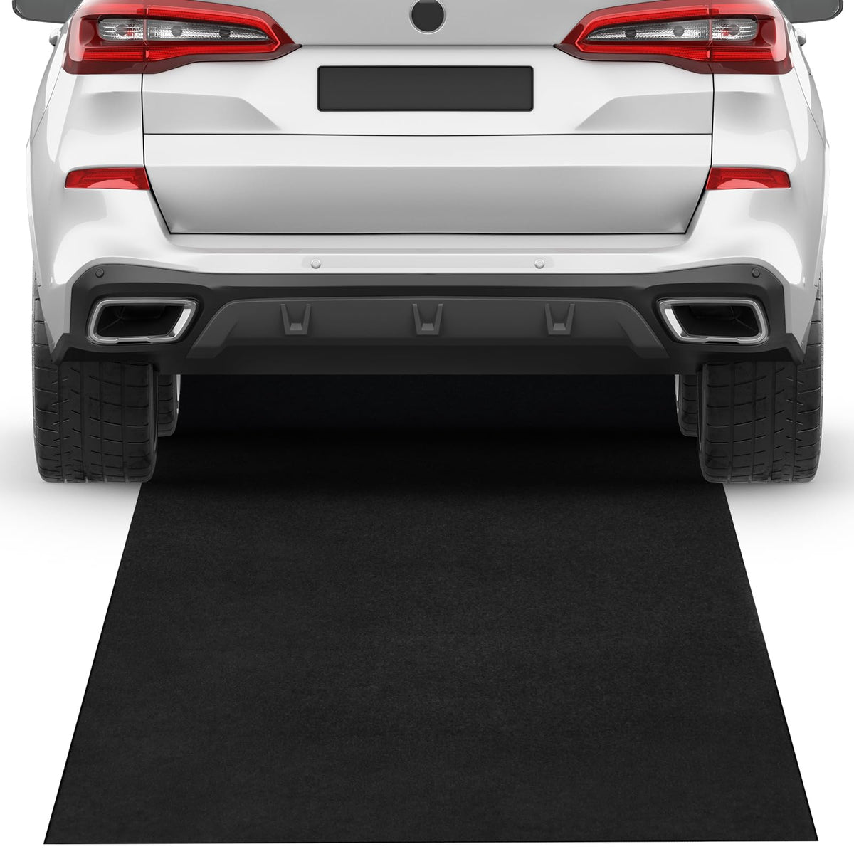 Olaismln front view of XL oil mat protecting floor with wide coverage