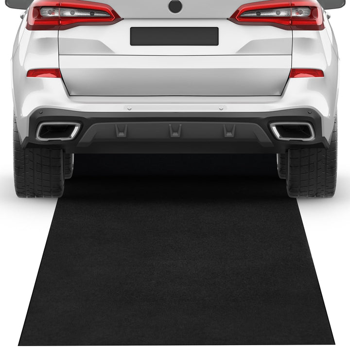 Olaismln front view of XL oil mat protecting floor with wide coverage