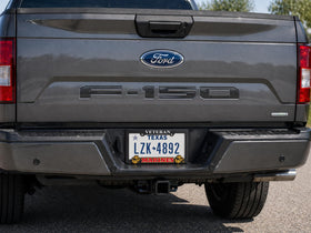 Old Dominion LLC USMC frame mounted on vehicle demonstrating clear veteran recognition
