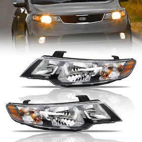 OLDANI front view of headlight assembly showing clear lens and black housing benefit: accurate fit