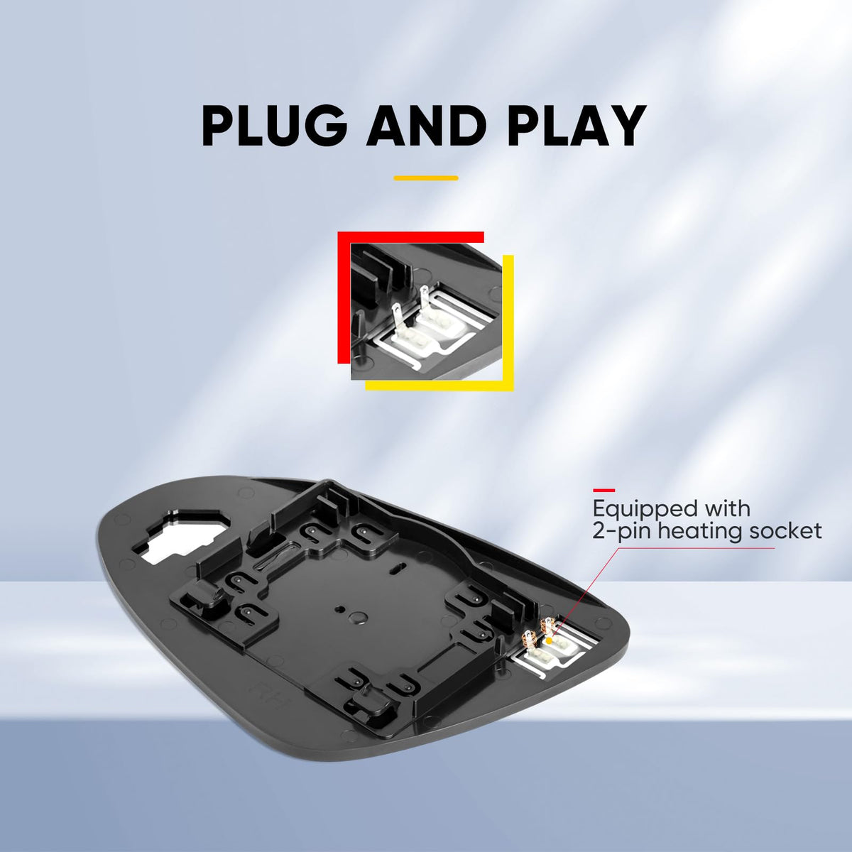 oleycaw close-up of heating element and socket for fast defogging benefit