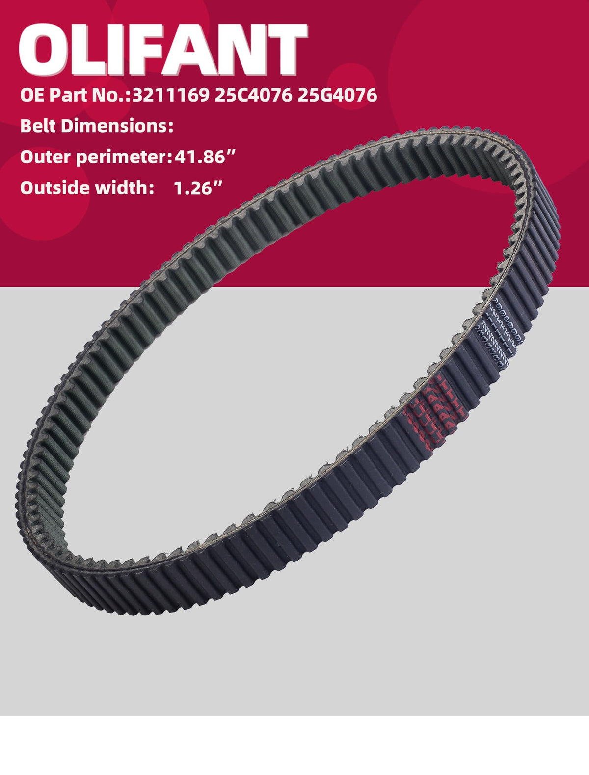 OLIFANT belt edge and texture detail, shows reinforced construction for durability