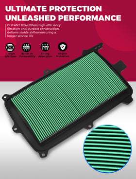 OLIFANT air filter during installation showing quick direct-fit benefit