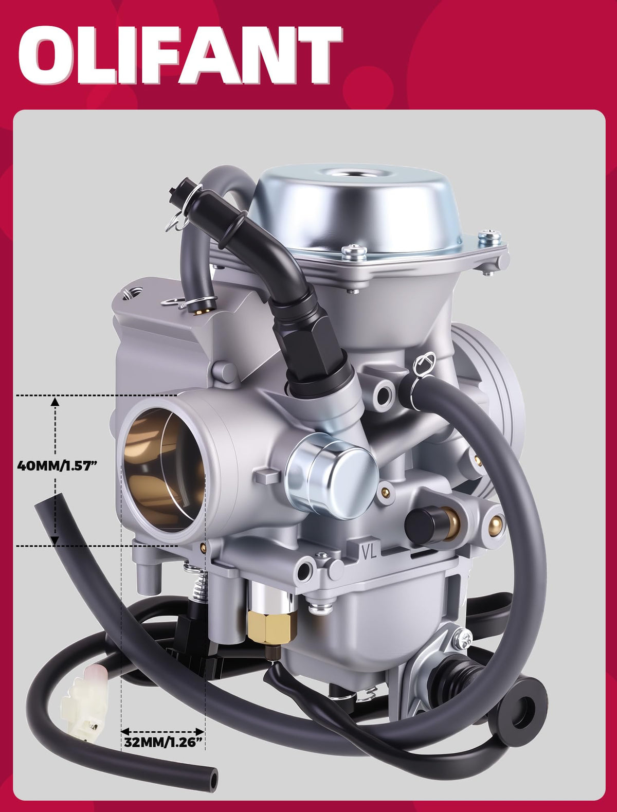 OLIFANT fuel filter and air filter included with carburetor kit to prevent debris and ensure clean flow