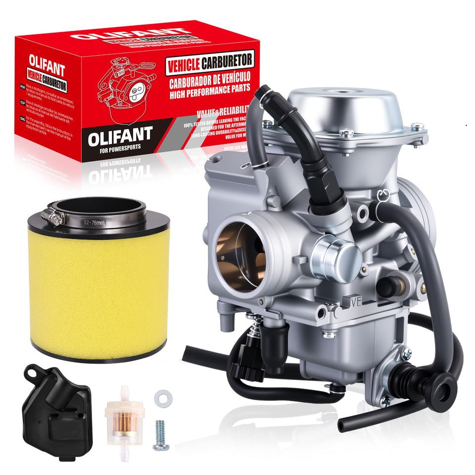 OLIFANT carburetor front view showing mounting points and benefits of direct replacement
