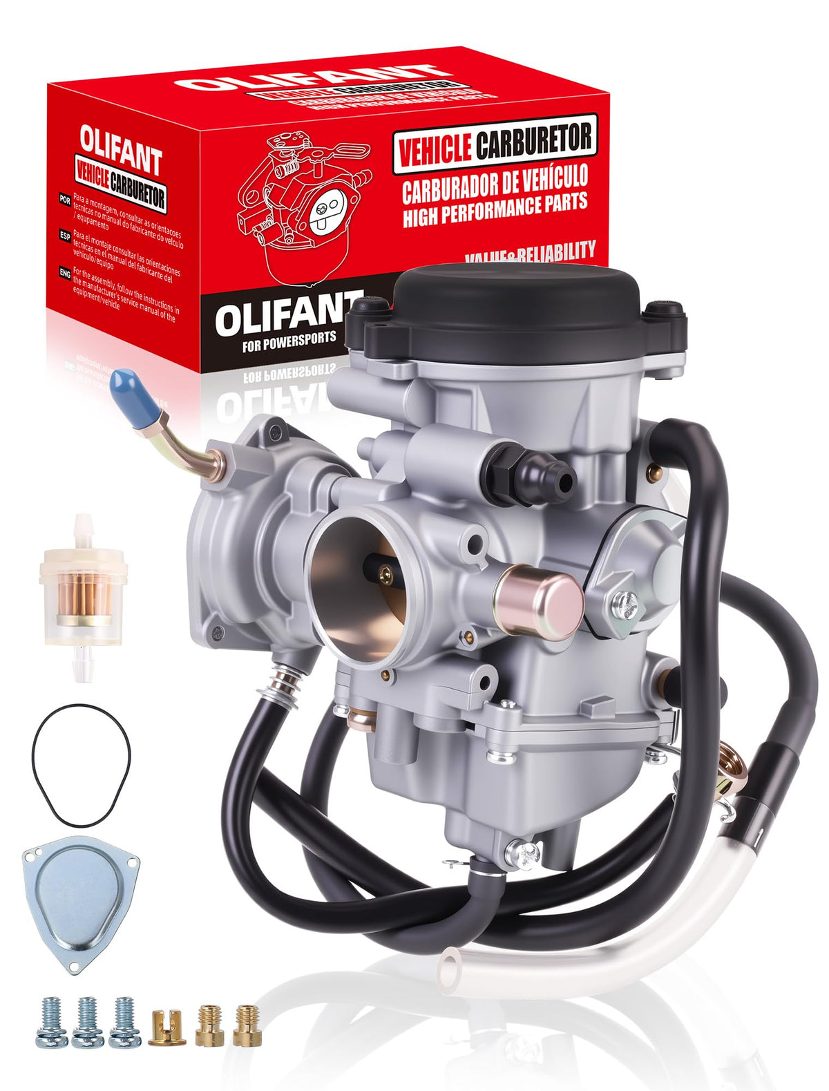 OLIFANT carburetor front view showing body and ports for reliable fit