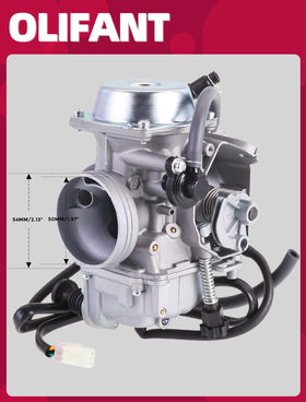 OLIFANT carburetor installed on a Honda FourTrax Foreman 450 demonstrating fit and alignment