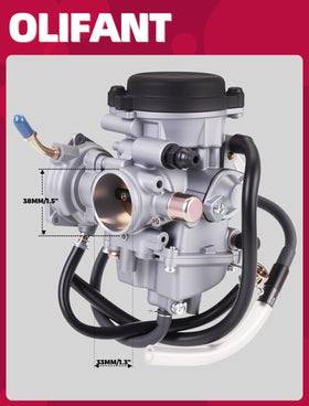 OLIFANT carburetor beside ruler showing scale for fit confirmation