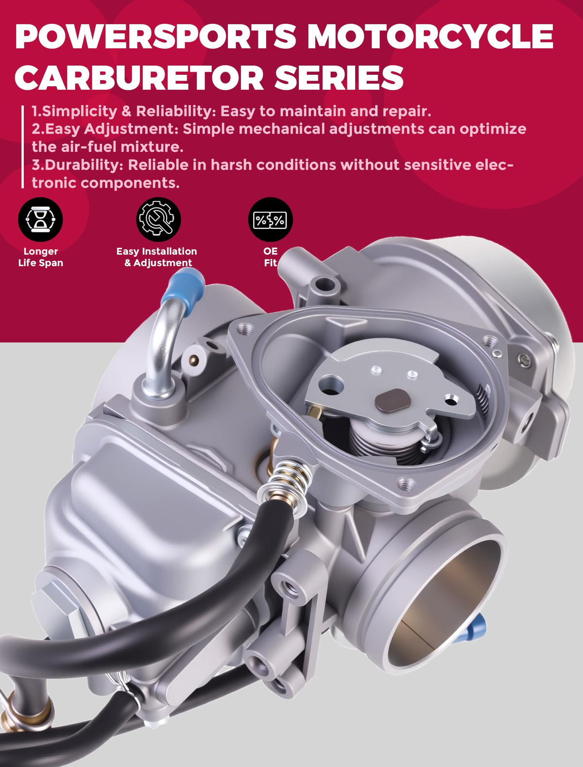 OLIFANT throttle linkage close-up with clear movement for precise control