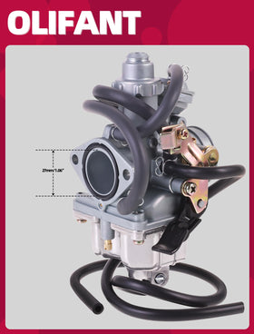 OLIFANT carburetor throttle linkage and jets view for easier setup and adjustment