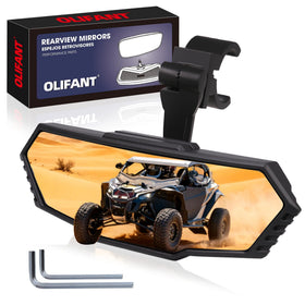 OLIFANT front view of center mirror showing wide field of view and clarity
