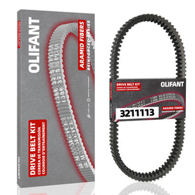 OLIFANT drive belt front packaging showing part number and fitment benefits