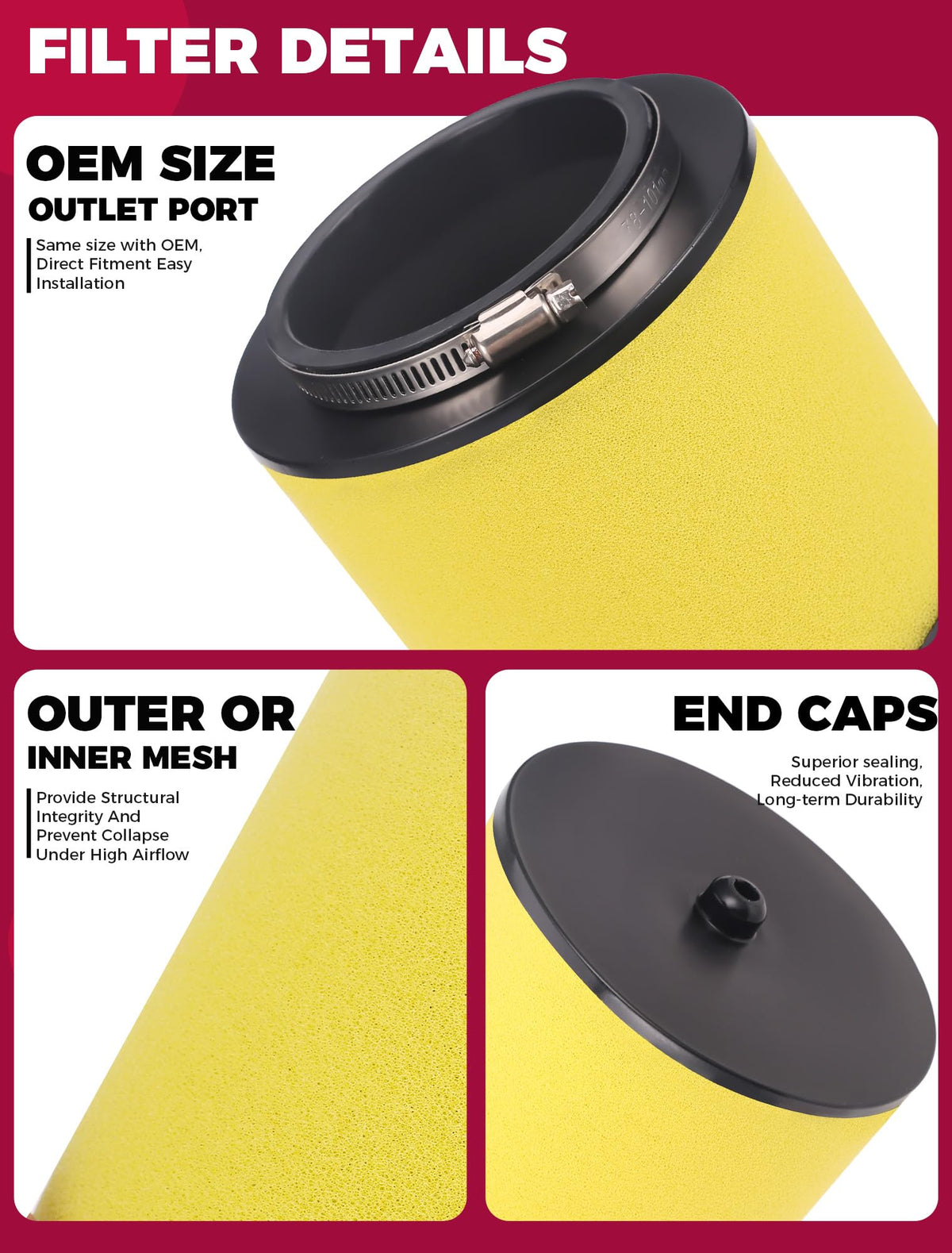 OLIFANT side profile displaying filter shape and mounting edges for correct fit