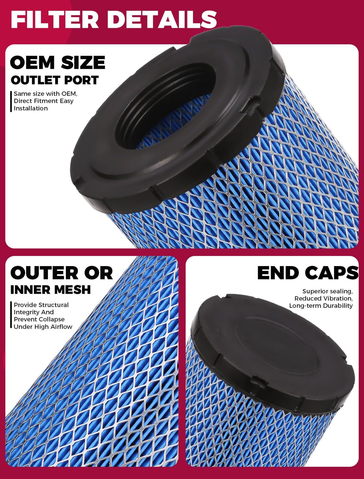OLIFANT filter beside ruler illustrating correct size for fitment