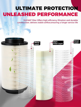 OLIFANT filters installed on engine demonstrating easy drop-in replacement