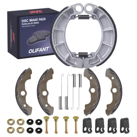 OLIFANT front brake shoe kit packaging showing complete replacement set benefit