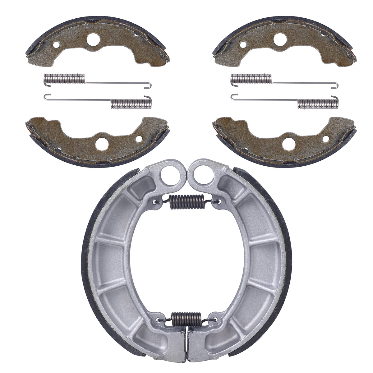 OLIFANT front brake shoes installed on drum demonstrating proper fitment