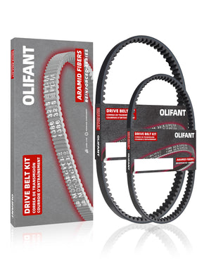OLIFANT front packaging showing both belts and fitment list for quick identification