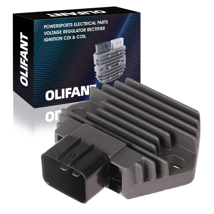 OLIFANT front view of regulator rectifier showing compact design and reliable fit