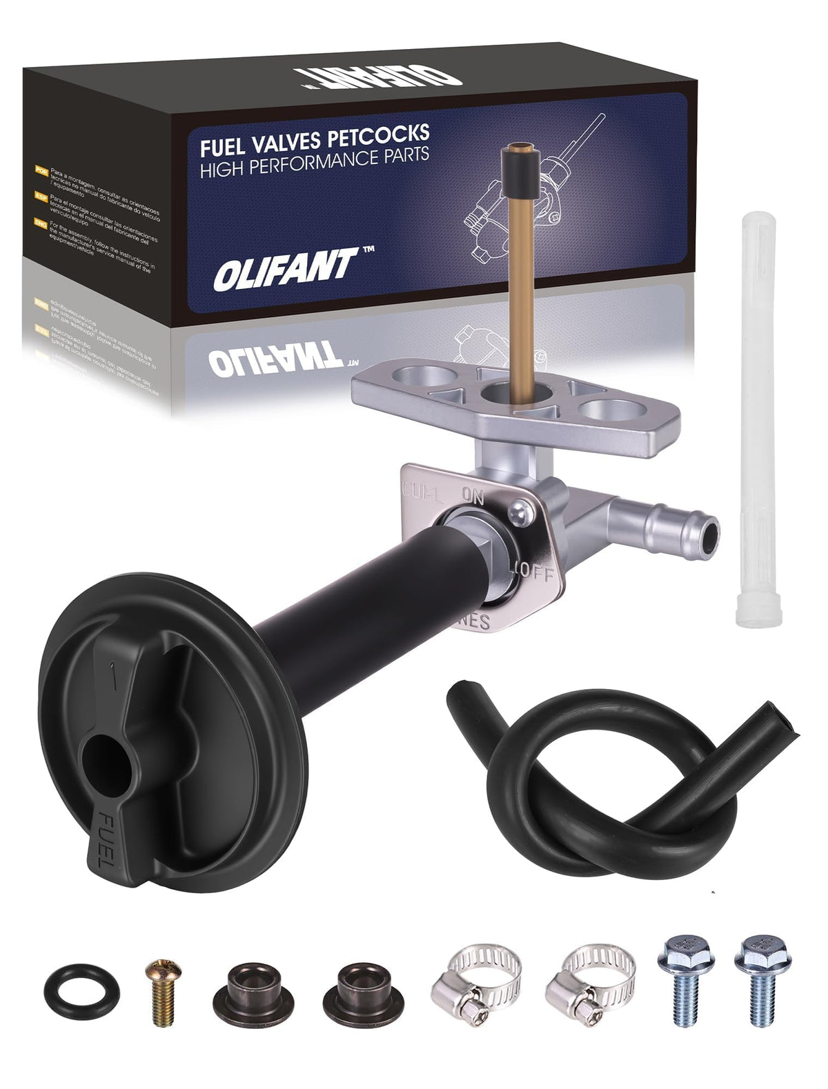 OLIFANT fuel valve front view showing fitment and OEM-style body for reliable replacement