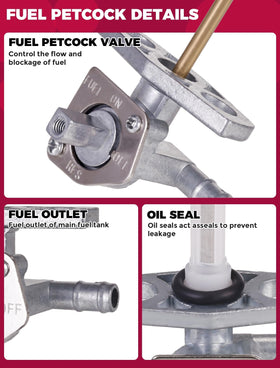 OLIFANT fuel valve beside ruler for scale showing compact design and correct dimensions