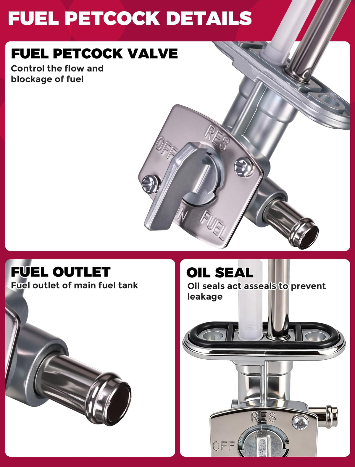 OLIFANT fuel hose and clamps next to ruler showing correct sizing benefit