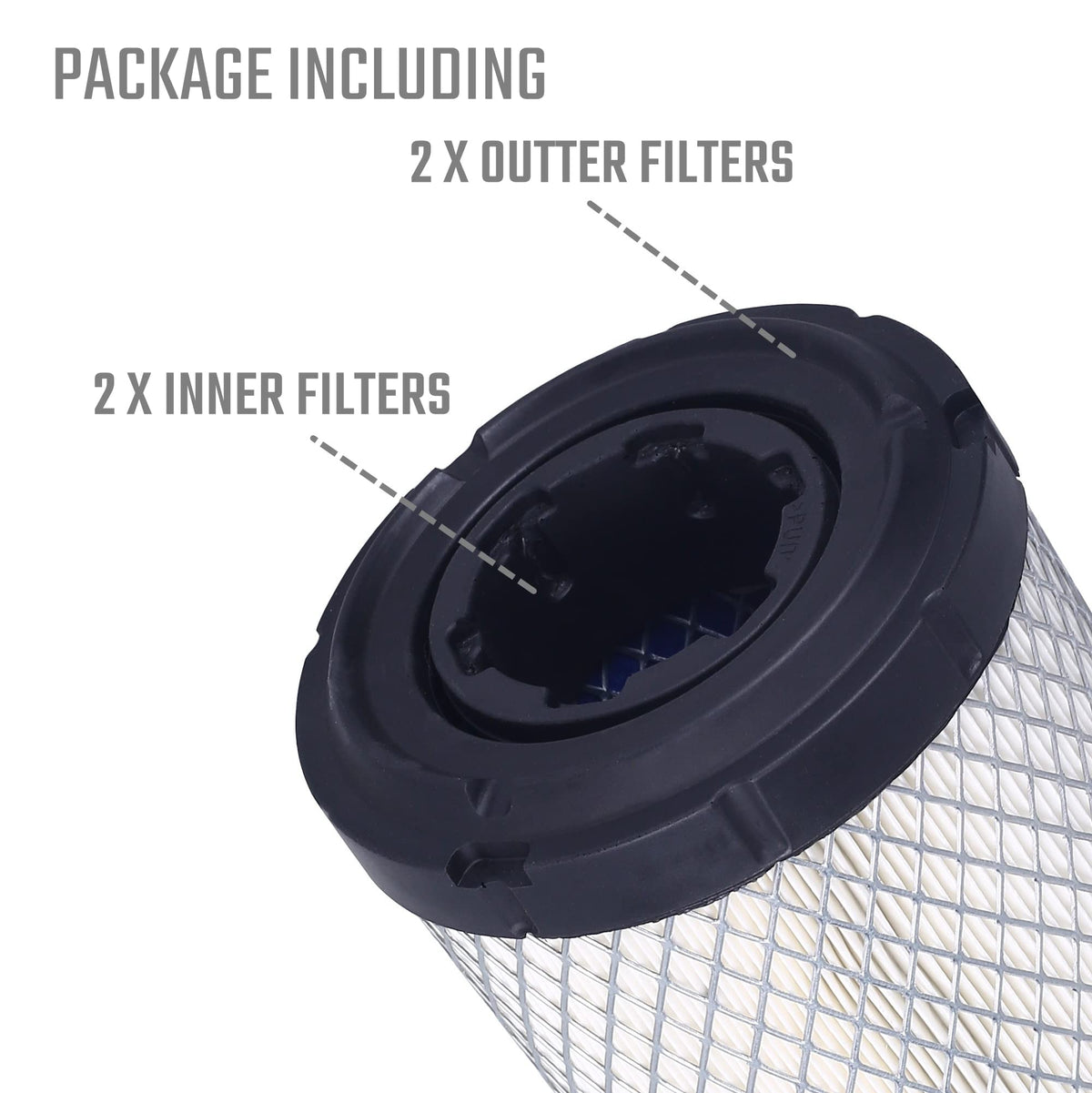 OLIFANT inner filter close-up showing pleated media for improved protection