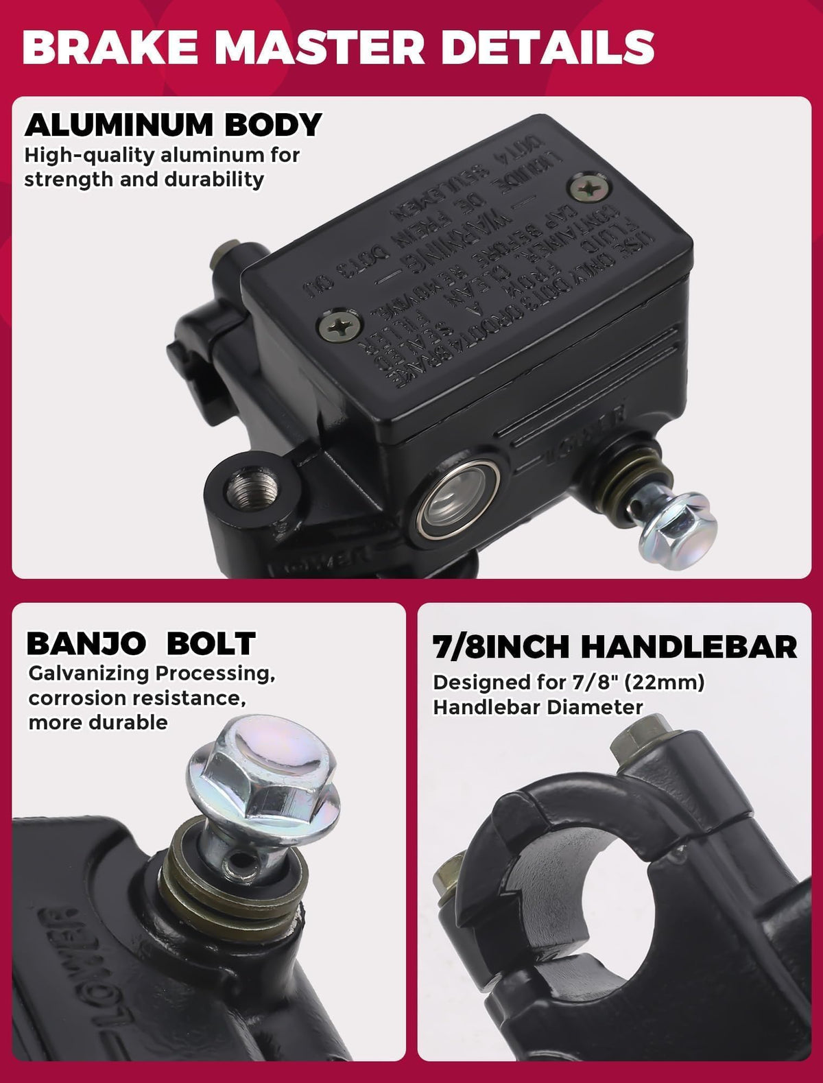 OLIFANT reservoir detail with clear sight window for easy fluid level checks