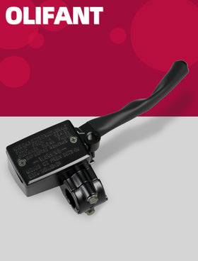 OLIFANT master cylinder next to ruler showing compact size for easy fitment