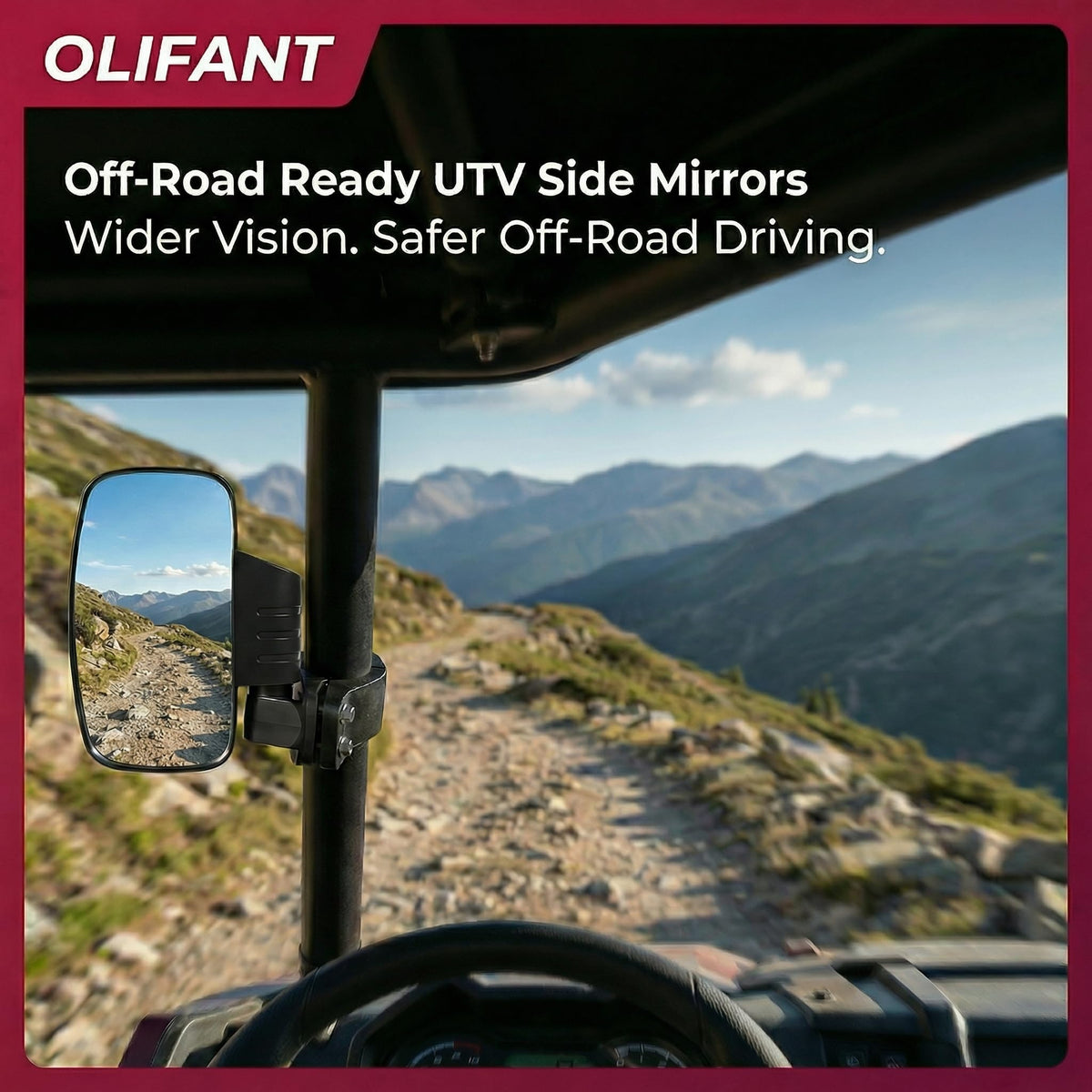 OLIFANT convex glass close-up showing extended field of view benefit