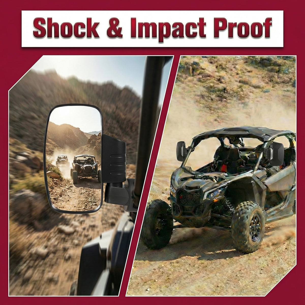 OLIFANT mirror mounted passenger side showing balanced rear coverage benefit