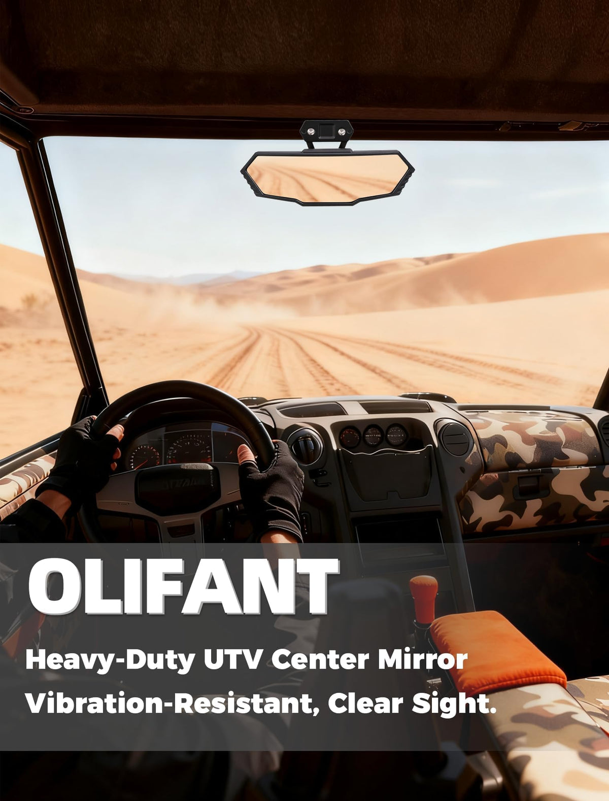 OLIFANT clamp mounting detail on roll cage highlighting secure attachment and stability