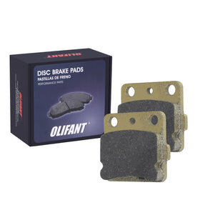 olifant pads on rear rotor illustrating correct placement and consistent stopping benefit