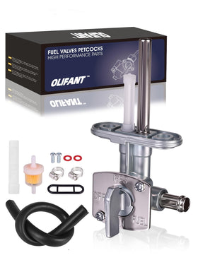 OLIFANT petcock front view showing mounting and clean fit benefit