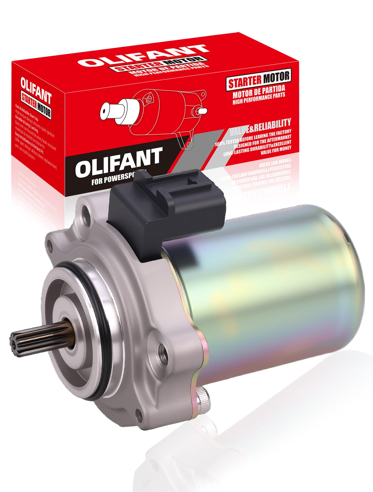 OLIFANT front view of power shift control motor showing mounting points and fitment benefit