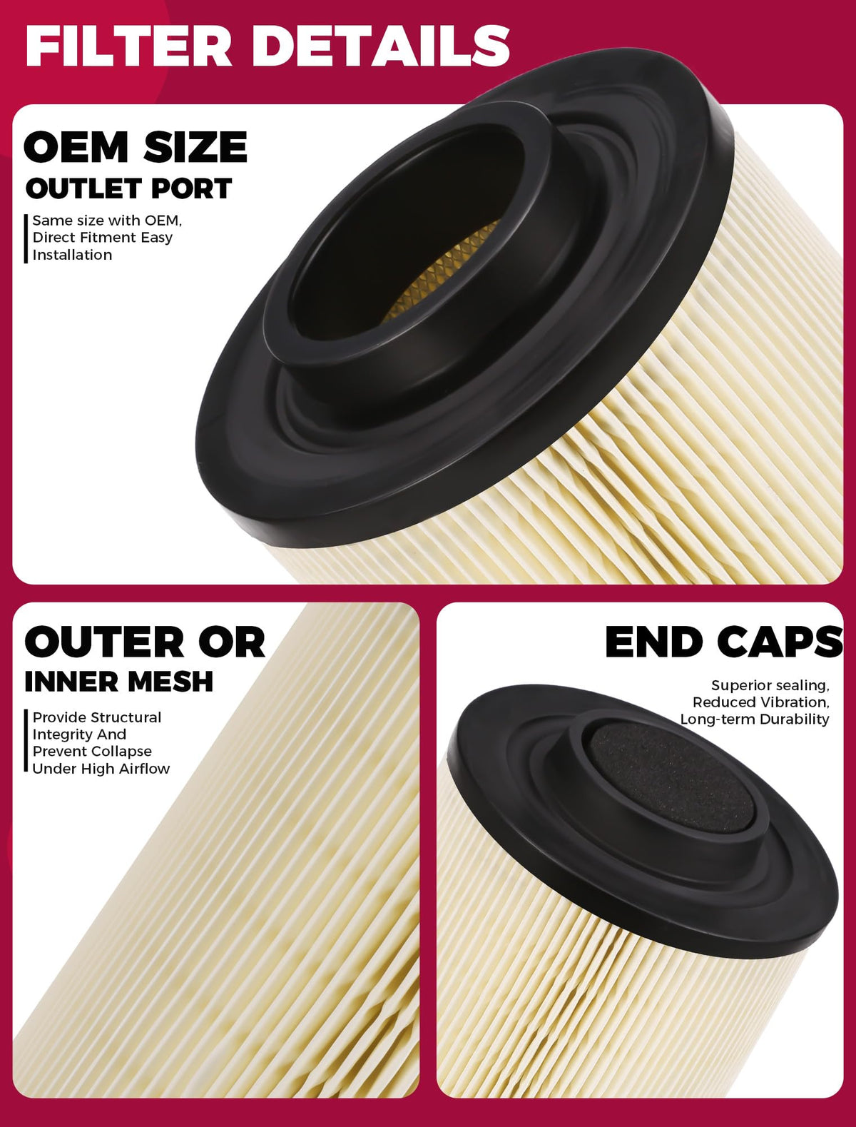 OLIFANT filters beside ruler for scale ensuring correct fitment benefit