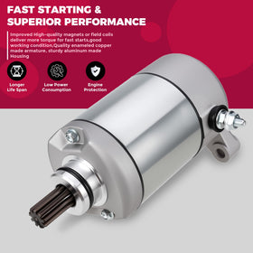 OLIFANT starter close-up of 9 teeth sprocket for accurate flywheel engagement and reliability