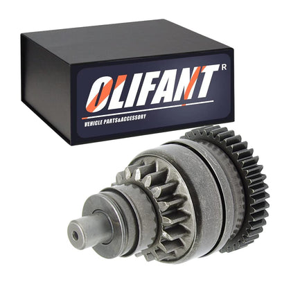 OLIFANT starter drive front view showing 17-tooth for accurate fitment
