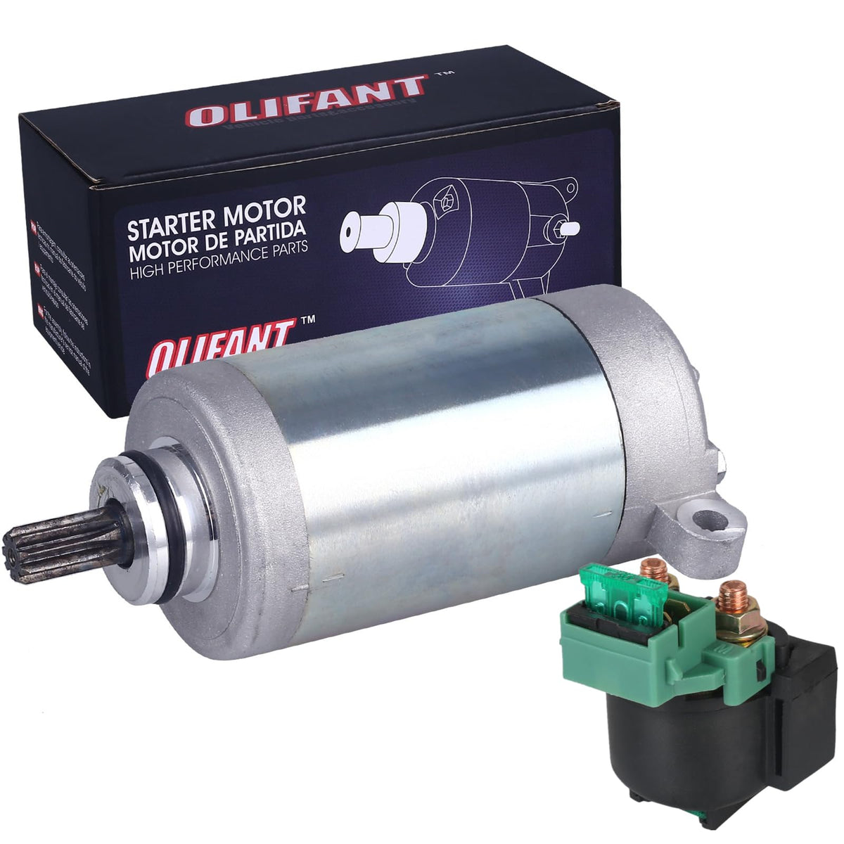 OLIFANT starter front view showing robust housing and improved durability
